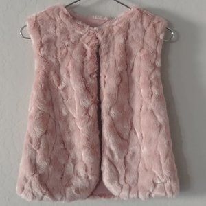 Girls Mayoral Faux Fur Vest Size 9, Dusty Rose